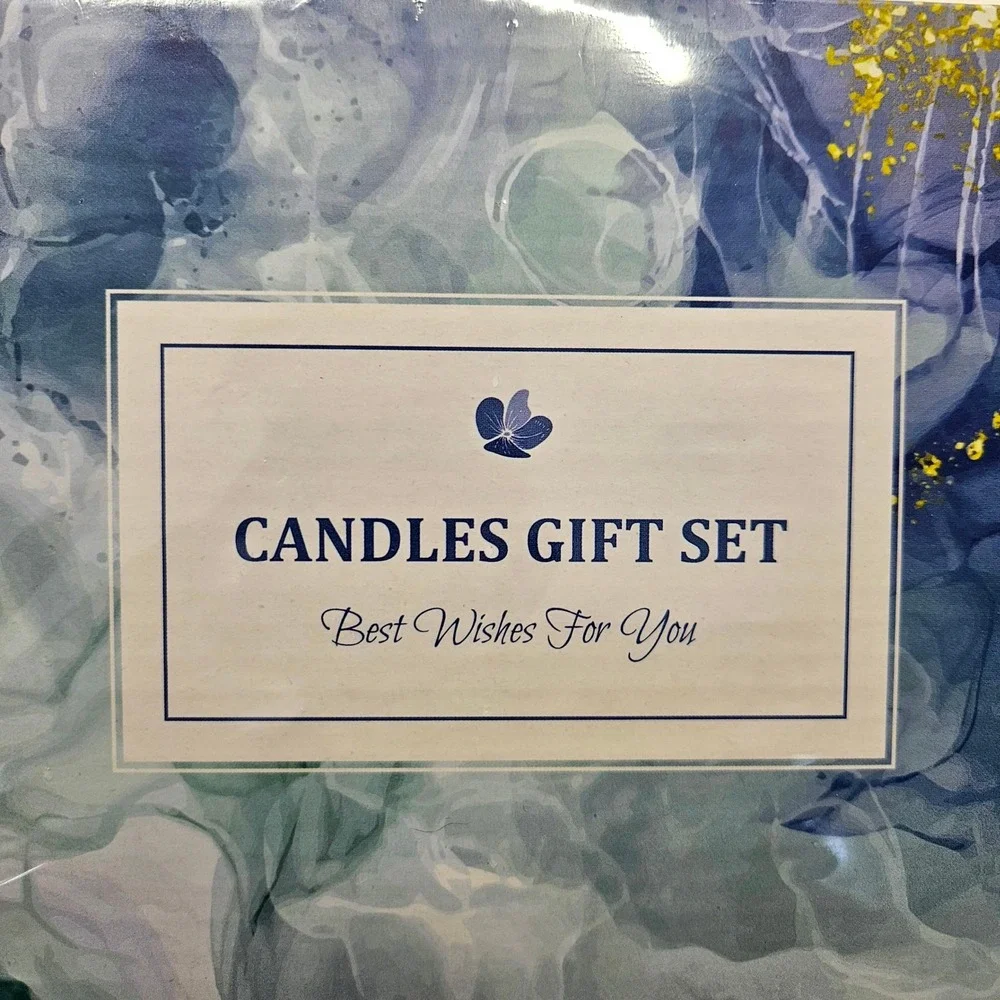 OMYAYA Scented Candles and Hand Cream Gift‎ Set Women 8pc Multicolor Soy Spa Kit